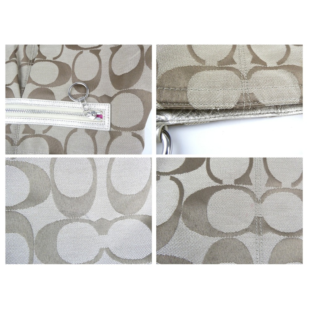 Coach Signature Khaki Brown Shoulder Bag Tote F14863 - Picture 10 of 16